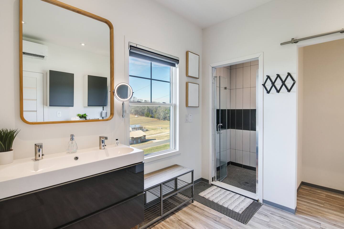 Inside Barndo 2B · Three-bedroom house, a three-bedroom barndominium at Cedar Pond Farms — our fluffy Highland cow farm just outside the Smoky Mountains.